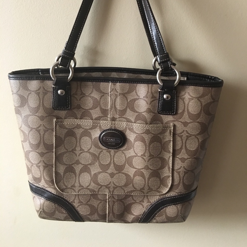 Authentic coach heritage Peyton tote shoulder bag